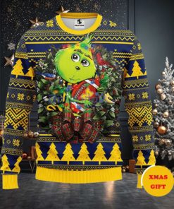 Michigan Wolverines Grinch Hug Christmas AOP Sweater