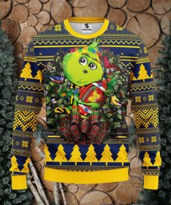 Michigan Wolverines Grinch Hug Christmas Ugly Sweater