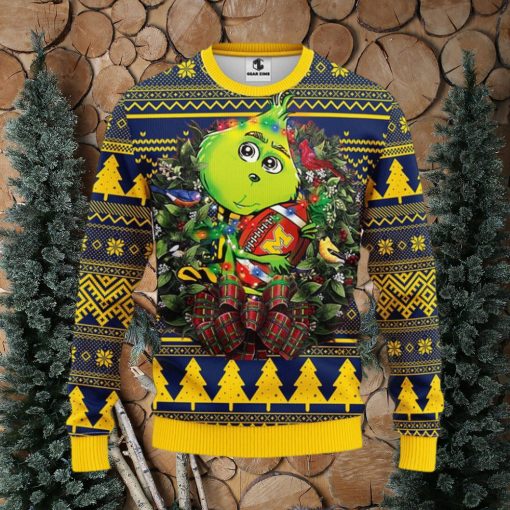 Michigan Wolverines Grinch Hug Christmas Ugly Sweater