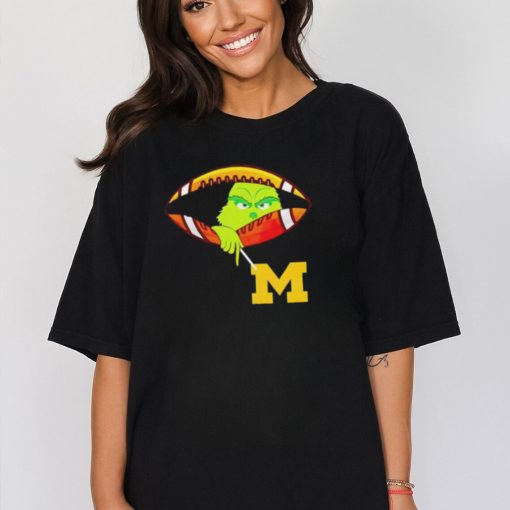 Michigan Wolverines Grinch Zipper Football Funny Christmas T shirt