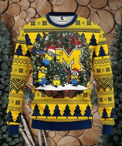 Michigan Wolverines Minion Christmas Ugly Sweater