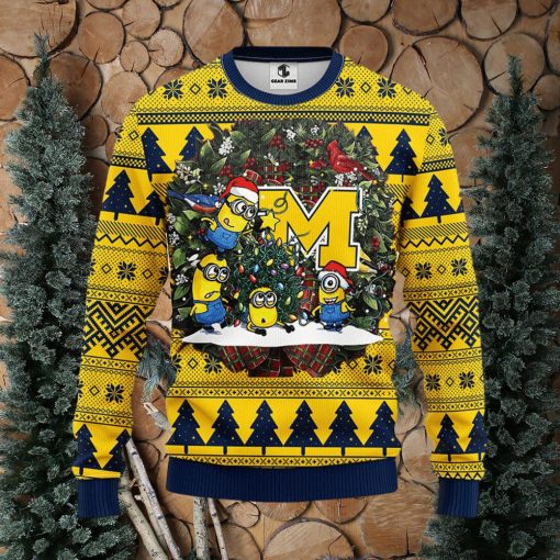 Michigan Wolverines Minion Christmas Ugly Sweater