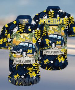 Michigan Wolverines NCAA Floral 3D Full Print Hawaiian Shirt