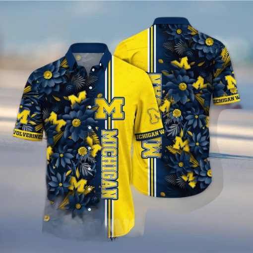 Michigan Wolverines NCAA Floral Classic Full Printing Hawaiian Shirt