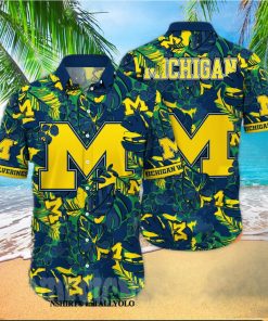 Michigan Wolverines NCAA Flower All Over Printed Classic Hawaiian Shirt