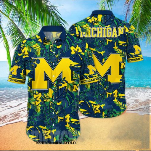 Michigan Wolverines NCAA Flower All Over Printed Classic Hawaiian Shirt