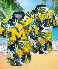 Michigan Wolverines NCAA Flower Tropical 3D Hawaiian Shirt