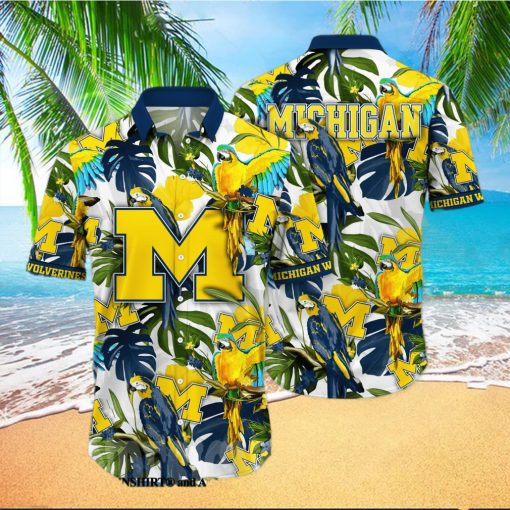 Michigan Wolverines NCAA Flower Tropical 3D Hawaiian Shirt