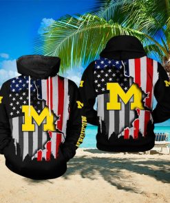 Michigan Wolverines NCAA US Flag 3D Printed Hoodie Ver 1