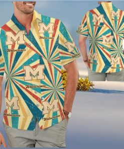 Michigan Wolverines Retro Vintage Style Hawaiian Shirt BeacSummer