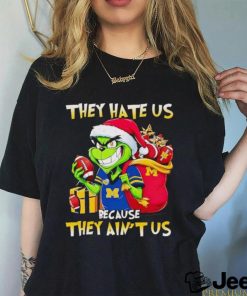 Michigan Wolverines Santa Grinch they hate us because they ain’t us shirt