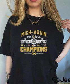 Michigan Wolverines men’s ice hockey mich again back 2 back champions shirt