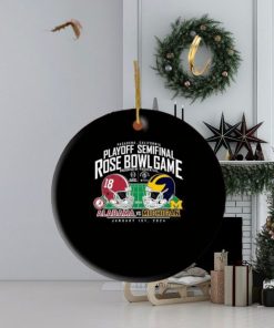 Michigan Wolverines vs. Alabama Crimson Tide College Football Playoff 2024 Rose Bowl Matchup Ornament