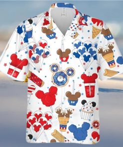 Mickey American Sweets 4th Of July Full Printing Hawaiian Shirt – White