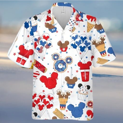 Mickey American Sweets 4th Of July Full Printing Hawaiian Shirt – White