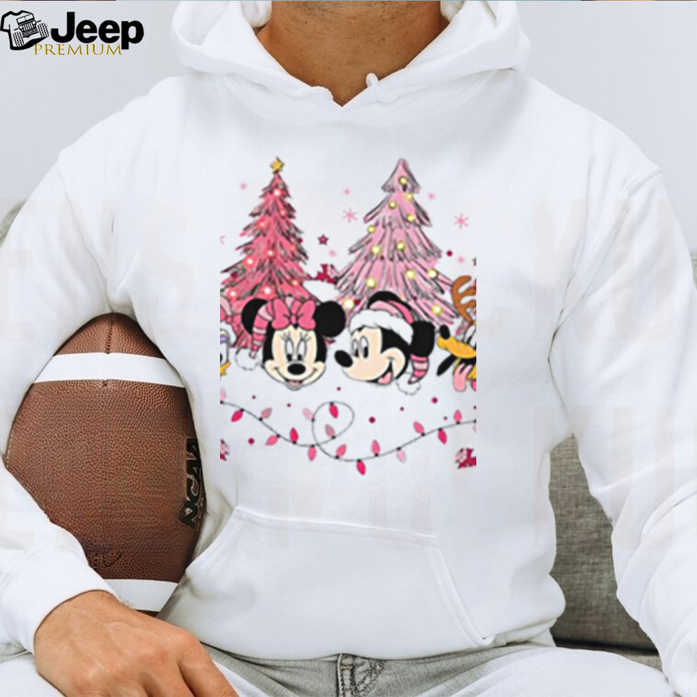 Mickey And Friends Christmas Trees Pink Tshirt
