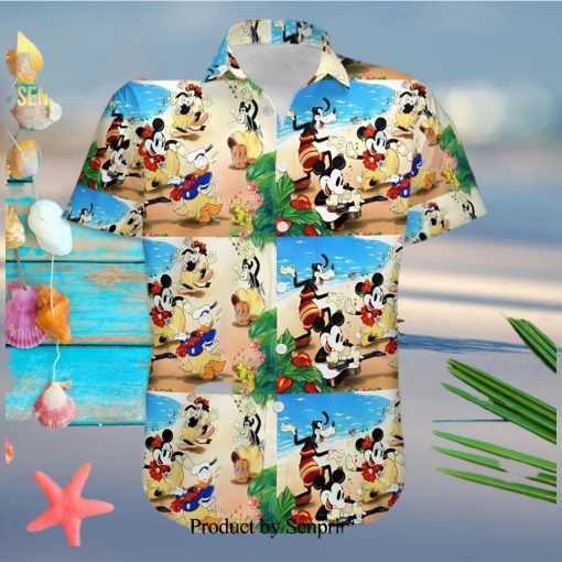 Mickey And Friends In Hawaii Disney Cartoon Graphics Full Printing Hawaiian Shirt