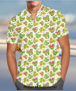 Mickey And Minnie Topiaries Pattern Disney Cartoon Graphics Full Printing Hawaiian Shirt