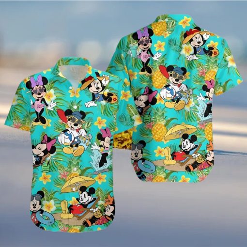 Mickey And Minnie Vacation Disney Cartoon Graphics Full Printing Hawaiian Shirt