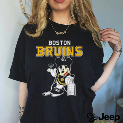 Mickey Boston Bruins With The Stanley Cup Hockey NHL Shirt