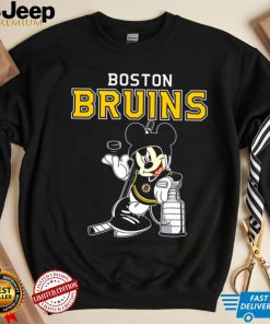 Mickey Boston Bruins With The Stanley Cup Hockey NHL T Shirt