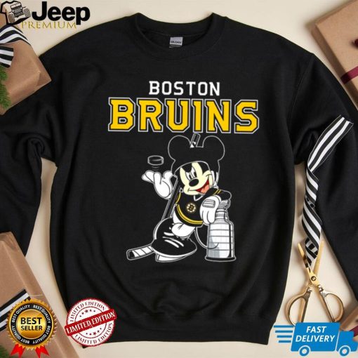 Mickey Boston Bruins With The Stanley Cup Hockey NHL T Shirt