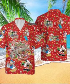Mickey Friends Epcot Hawaiian Christmas Disney Button Up Holiday Gifts Shirt