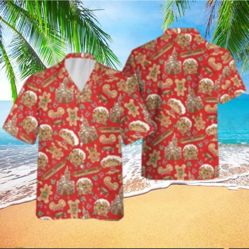 Mickey Minnie Gingerbread Disney Christmas Hawaiian Shirts Disneyland Gift
