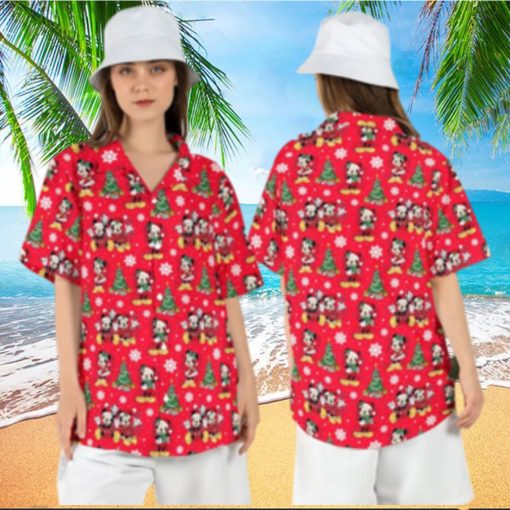 Mickey Minnie Lights Disney Christmas Hawaiian Shirts Disneyland Xmas Tree