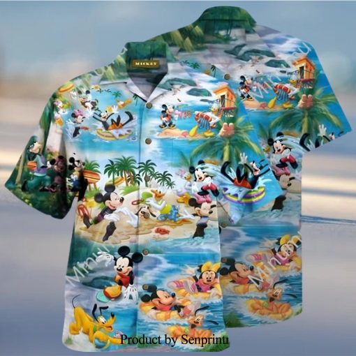 Mickey Minnie Mouse Donald Daisy Duck Pluto Dog Disney Chill At The Beach Full Printing Hawaiian Shirt