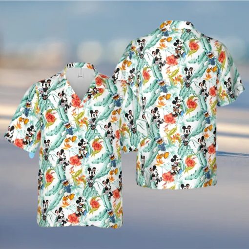 Mickey Minnie Mouse Donald Duck At The Beach Full Printing Hawaiian Shirt