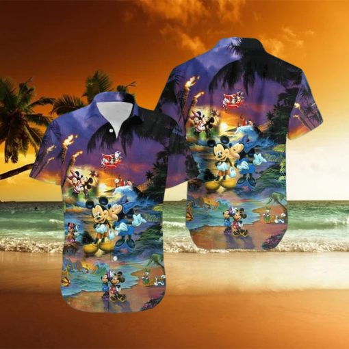 Mickey   Minnie Mouse Mouse Hawaiian Shirt Sunset Beach Gift For Disney Lovers