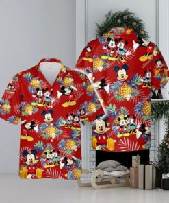 Mickey Minnie Mouse Pineapple Red Hawaiian T Shirt