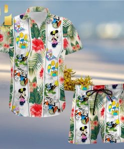 Mickey Mouse And Friends Disney Cartoon Graphics Full Printing Combo Aloha Hawaiian Shirt And Beach Shorts