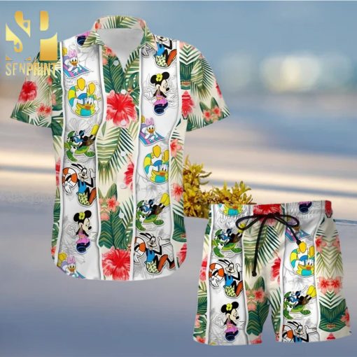 Mickey Mouse And Friends Disney Cartoon Graphics Full Printing Combo Aloha Hawaiian Shirt And Beach Shorts