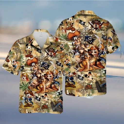 Mickey Mouse And Friends Pirates Of The Caribbean Full Printing Hawaiian Shirt