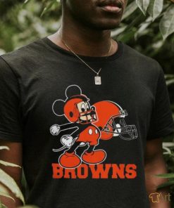 Mickey Mouse Cartoon Nfl Cleveland Browns Football Player Helmet Logo Shirts