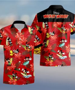 Mickey Mouse Costume Disney Full Printing Hawaiian Shirt – Red