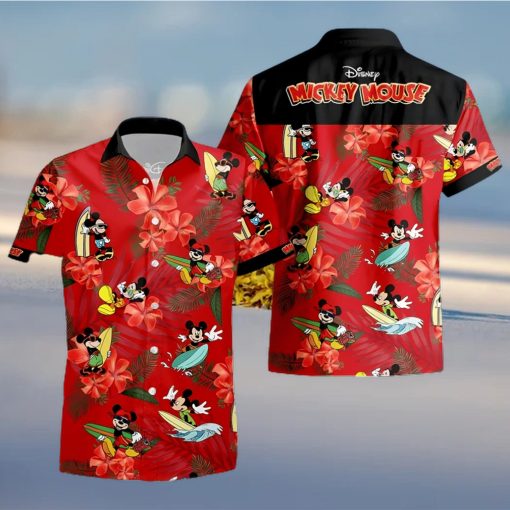 Mickey Mouse Costume Disney Full Printing Hawaiian Shirt – Red