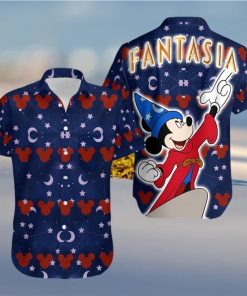 Mickey Mouse Disney Ear Pattern Fantasia Full Printing Hawaiian Shirt