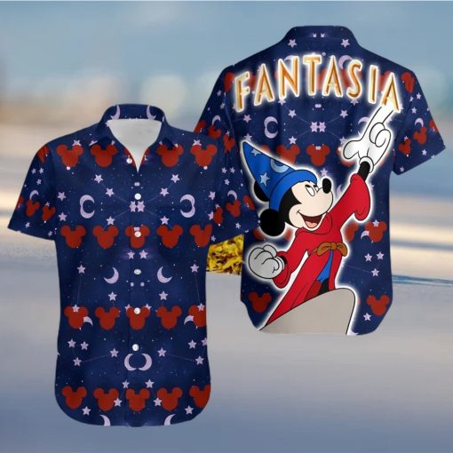 Mickey Mouse Disney Ear Pattern Fantasia Full Printing Hawaiian Shirt