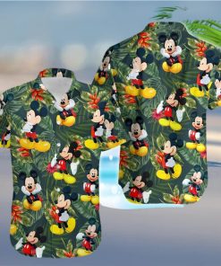 Mickey Mouse Disney Hibiscus Tropical Forest Full Printing Hawaiian Shirt