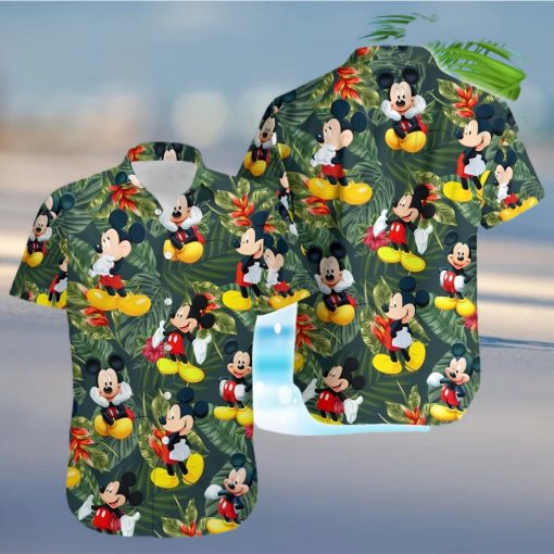 Mickey Mouse Disney Hibiscus Tropical Forest Full Printing Hawaiian Shirt