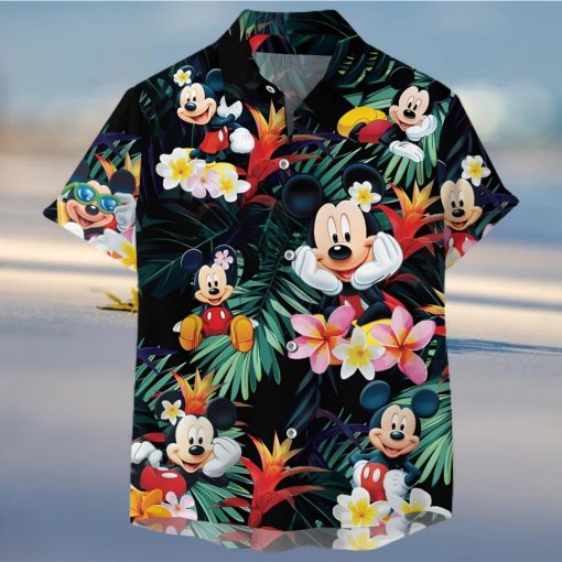 Mickey Mouse Disney Lost In The Tropical Forest Full Printing Combo Hawaiian Shirt And Beach Shorts