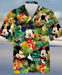 Mickey Mouse Disney Pineapple Hibiscus Full Printing Hawaiian Shirt