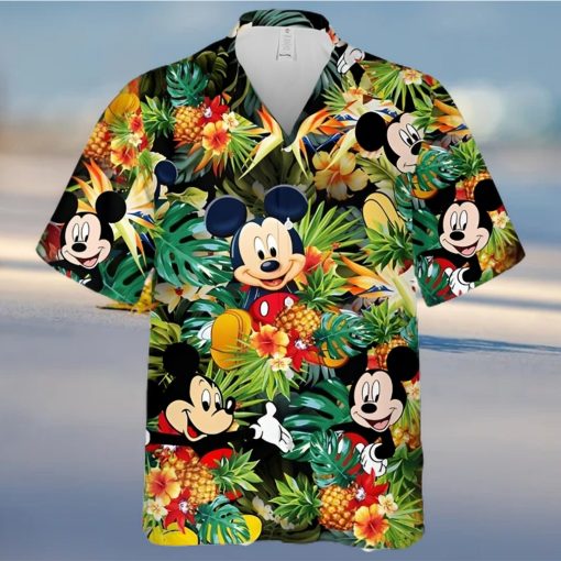 Mickey Mouse Disney Pineapple Hibiscus Full Printing Hawaiian Shirt