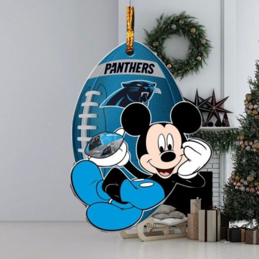 Mickey Mouse Disney x NFL Carolina Panthers Christmas Gift For Fans Custom Name Ornament
