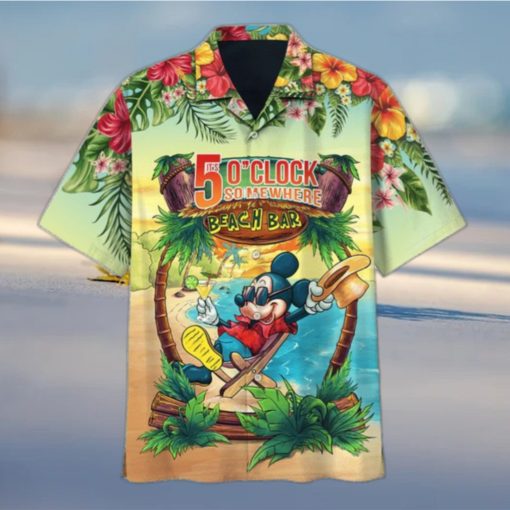 Mickey Mouse It’S 5 O’Clock Somewhere Beach Bar Hawaiian Shirt