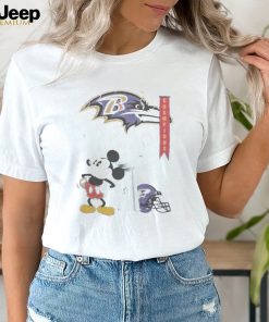 Mickey Mouse NFL Baltimore Ravens Football Super Bowl Champions Helmet Logo Shirt