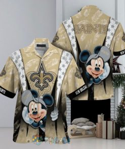 Mickey Mouse NFL New Orleans Saints Hat Tropical Hawaiian Shirt